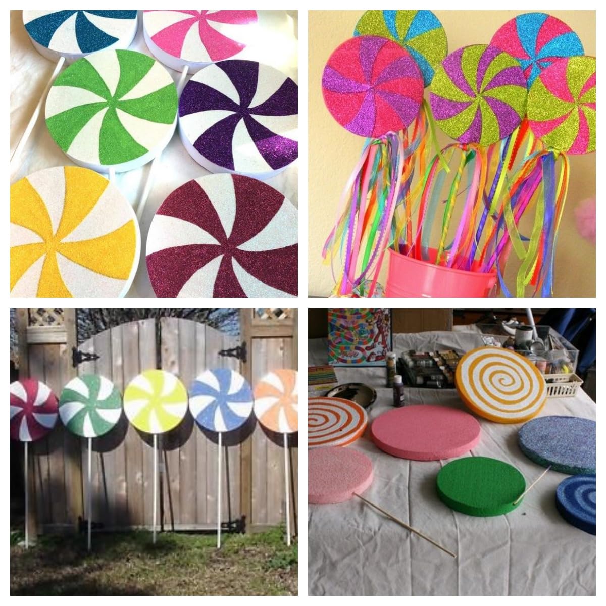 Crafare Círculos de espuma de 25,4 x 25,4 cm para manualidades, paquete de 4 unidades de poliestireno redondo de 1 pulgada de grosor, color blanco para bodas, vacaciones, Navidad, manualidades y