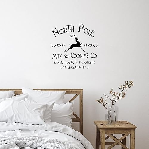 Miniatura 2 de North Pole Milk & Cookies Co Baking Santa's Favourites Since 1920 - Calcomanías de pared con letras para tienda de bricolaje, calcomanías de vinilo