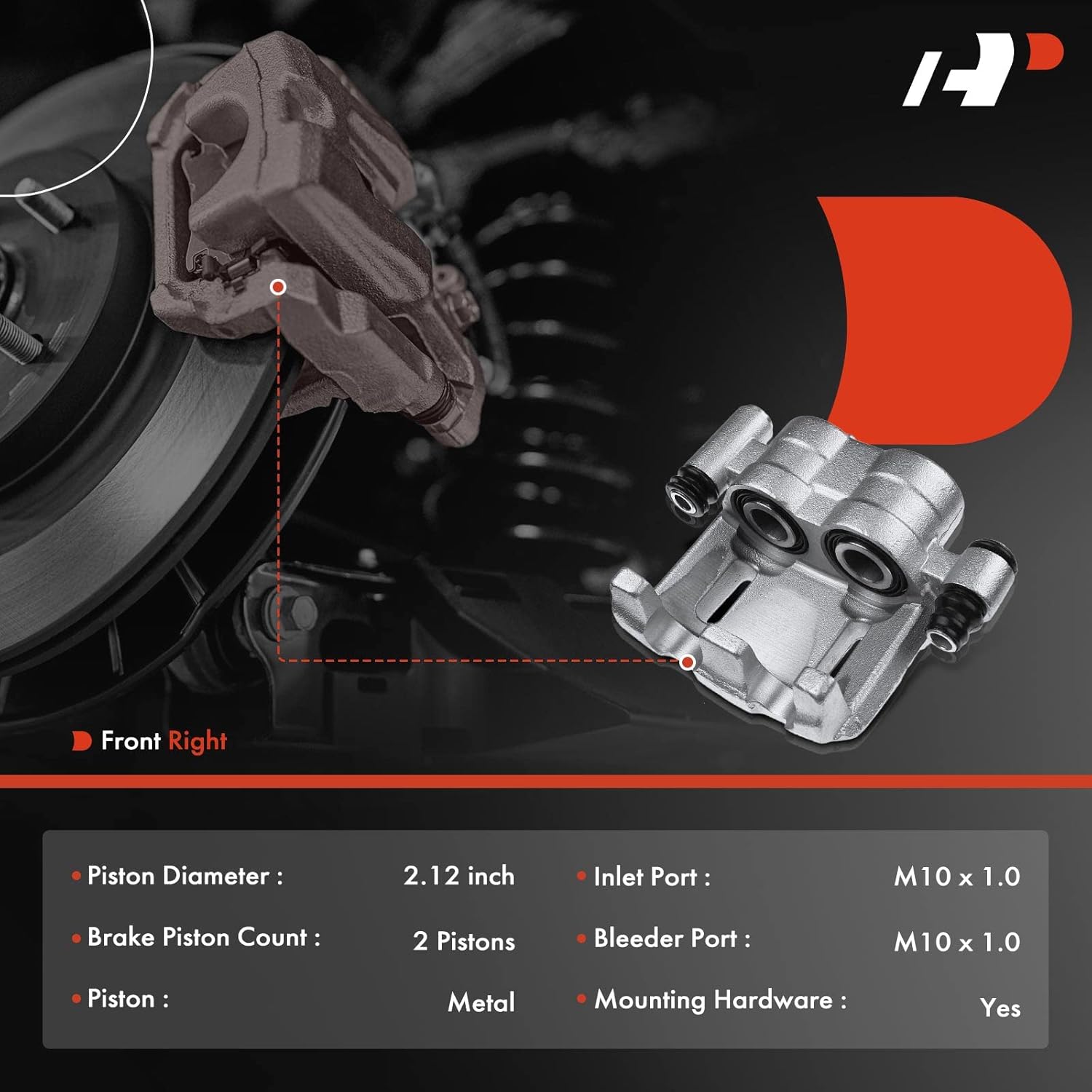 A-Premium Disc Brake Caliper Assembly Without Bracket Compatible with Select Chevy, GMC and Isuzu Models - W4500 Tiltmaster, NPR 1988-1997 3.9L 5.7L, W4500 Forward 1992-1997 3.9L - Front Passenger