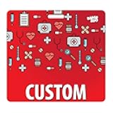 Custom Double Sided Horizontal Badge Buddy with 20 Background Options - Medical Icons Theme