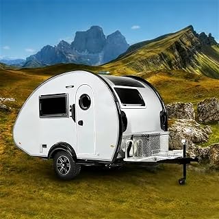 Off - Road Teardrop Trailer for Adventure, Lightweight Camping Trailer with Heavy-Duty Steel Frame, All-Terrain Tires, Kitchen with Refrigerator, for Overlanding and Outdoor Trips