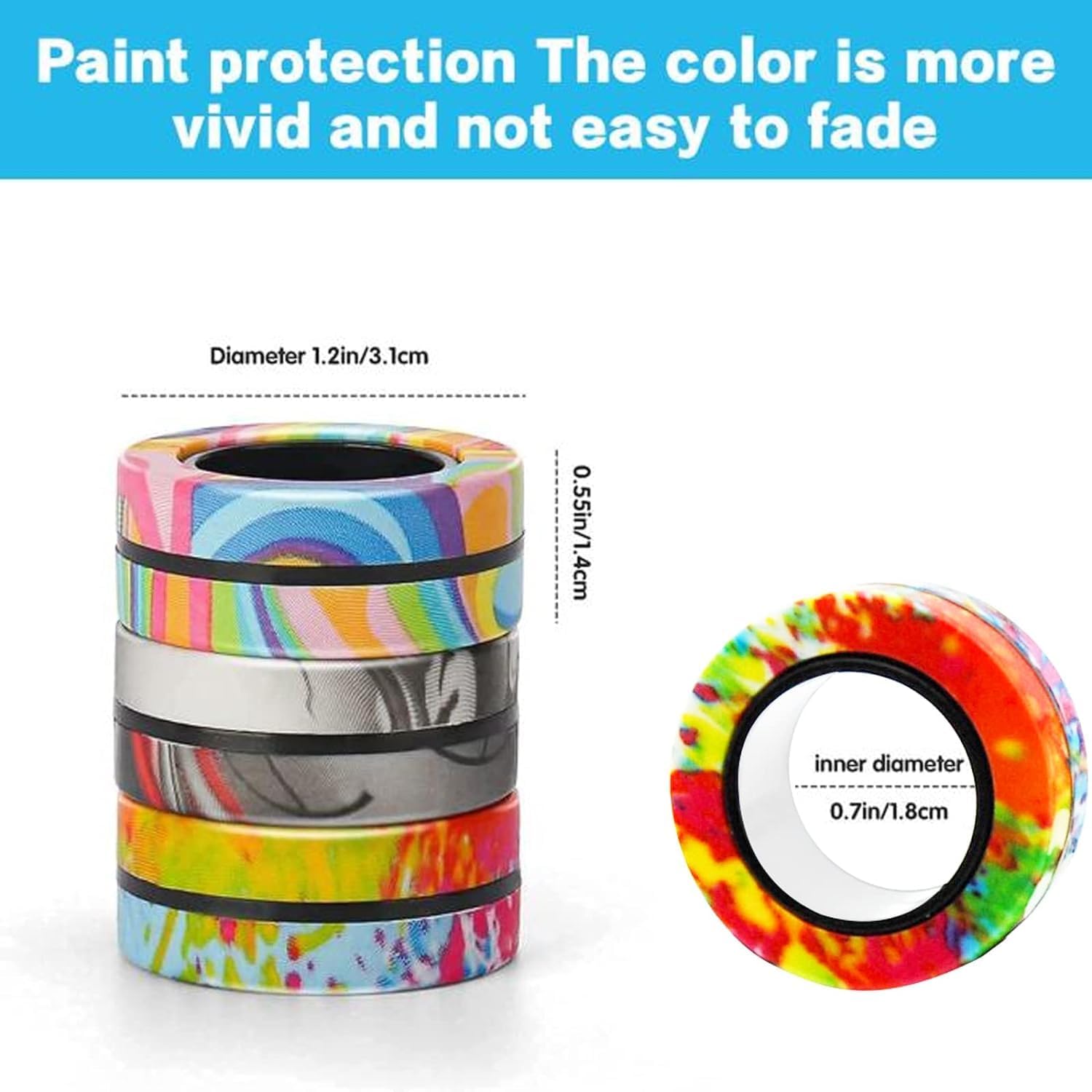 12Pcs Magnetic Rings Fidget Toys Spinner Set Prizes for Kids Classroom Party Favors,Finger Magnet Rings Endless Hours of Fun ADHD Stress Relief Fidget Spinners for Birthday Adults