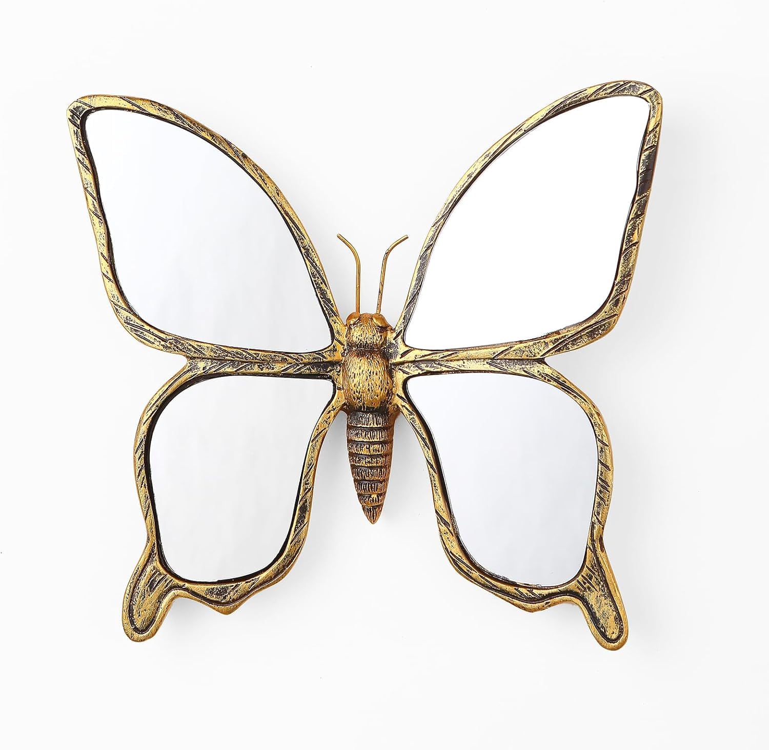 Gold Butterfly Wall Mirrors - Gold, Handmade, Resin Insects Glass Wall Decor, Perfect for Victorian and European Themed Homes (Butterfly) — image 1