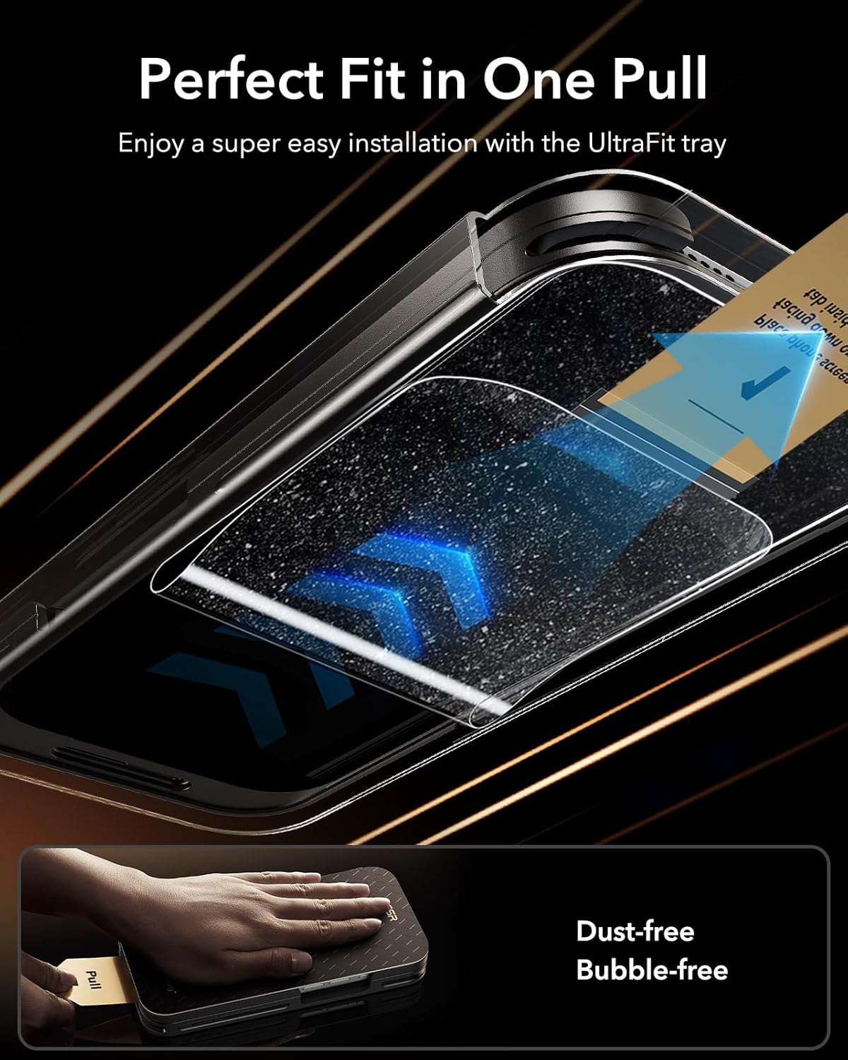 ESR Accessory Glass by Corning™ 3 Pack 9H+ Glass for iPhone 17/16 Pro Privacy Screen Protector, with AR Anti-Reflective Technology, Military Grade Shatterproof & Durable with UltraFit Tray