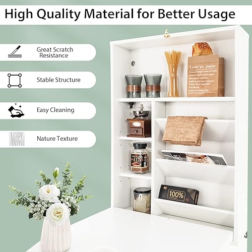 Miniatura 9 de Tangkula Escritorio de montaje en pared escritorio flotante convertible plegable escritorio de Murphy multifunción para oficina en casa escritorio