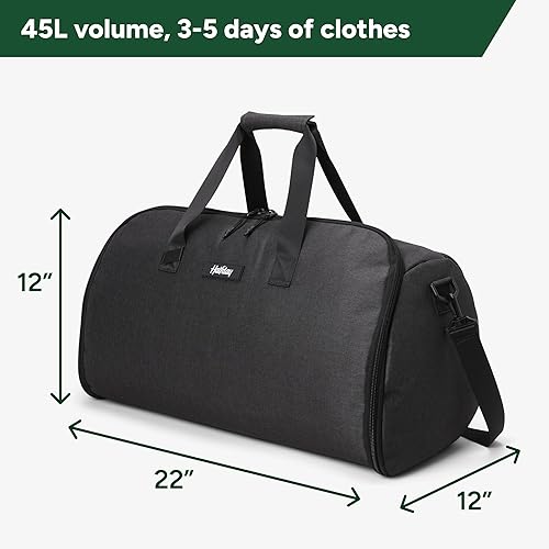 Miniatura 6 de Halfday Bolsa de lona convertible 2 en 1 para ropa de viaje 45L Viaje sin arrugas, compartimento para colgar trajes, bolsillos para zapatos, funda