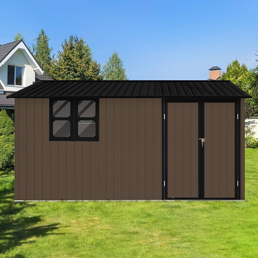 Amazon.com : KEIKI 12x10 FT Metal Garden Shed with Window, Outdoor
