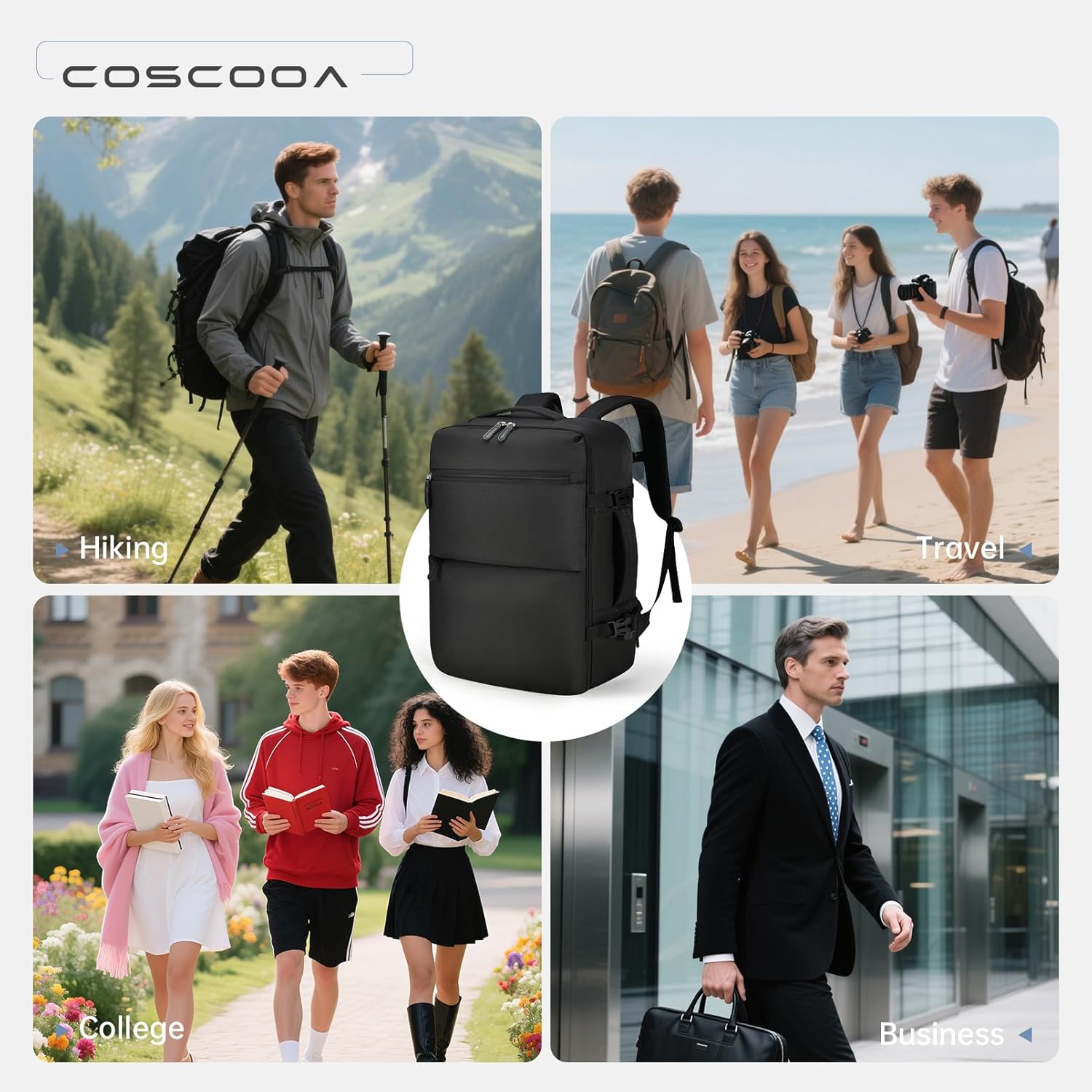 Expandable Carry On Travel Backpack,For Frontier Airlines Personal Item Bag 18x14x8 Underseat Travel Duffel Bag,17 inch Laptop Backpack Flight Approved - Image 7