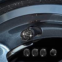 Vista 1 de Paquete de 4 tapas brillantes para vástago de válvula, cubiertas de tapas de aire, tapa de aire de neumático de diamante de cristal para automóvil