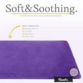 Qomfor Microwave Heating Pad - Large Microwavable Wheat Bag Heat Pack for Neck and Shoulders, Pain Relief, Back Pain, Arthritis, Period Cramps - Reusable Lavender Heating Pad (Purple)