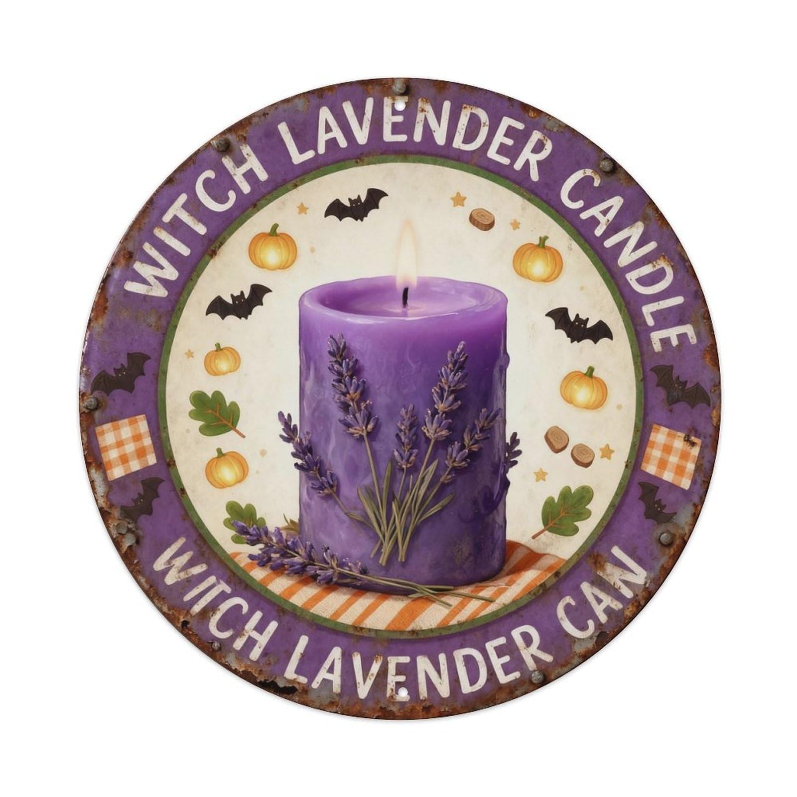 Witch Lavender Candle Metal Tin Sign Plaque