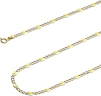 Vista 1 de Wellingsale Cadenas Figaro estampadas de oro macizo de 14 quilates (opciones de selección)