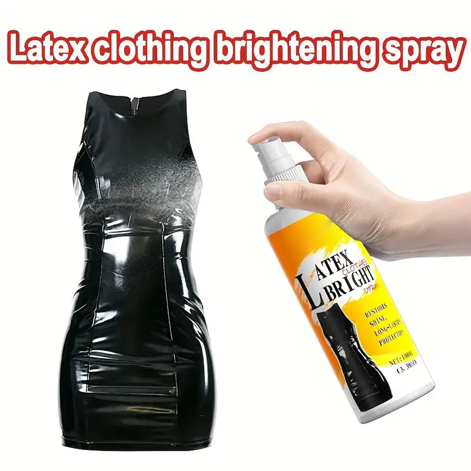 Spray in lattice lucido da 100 ml con asciugamano per la pulizia, effetto lucido permanente, rivestimento protettivo resistente all'umidità, per uso domestico, uso notturno, spray in lattice