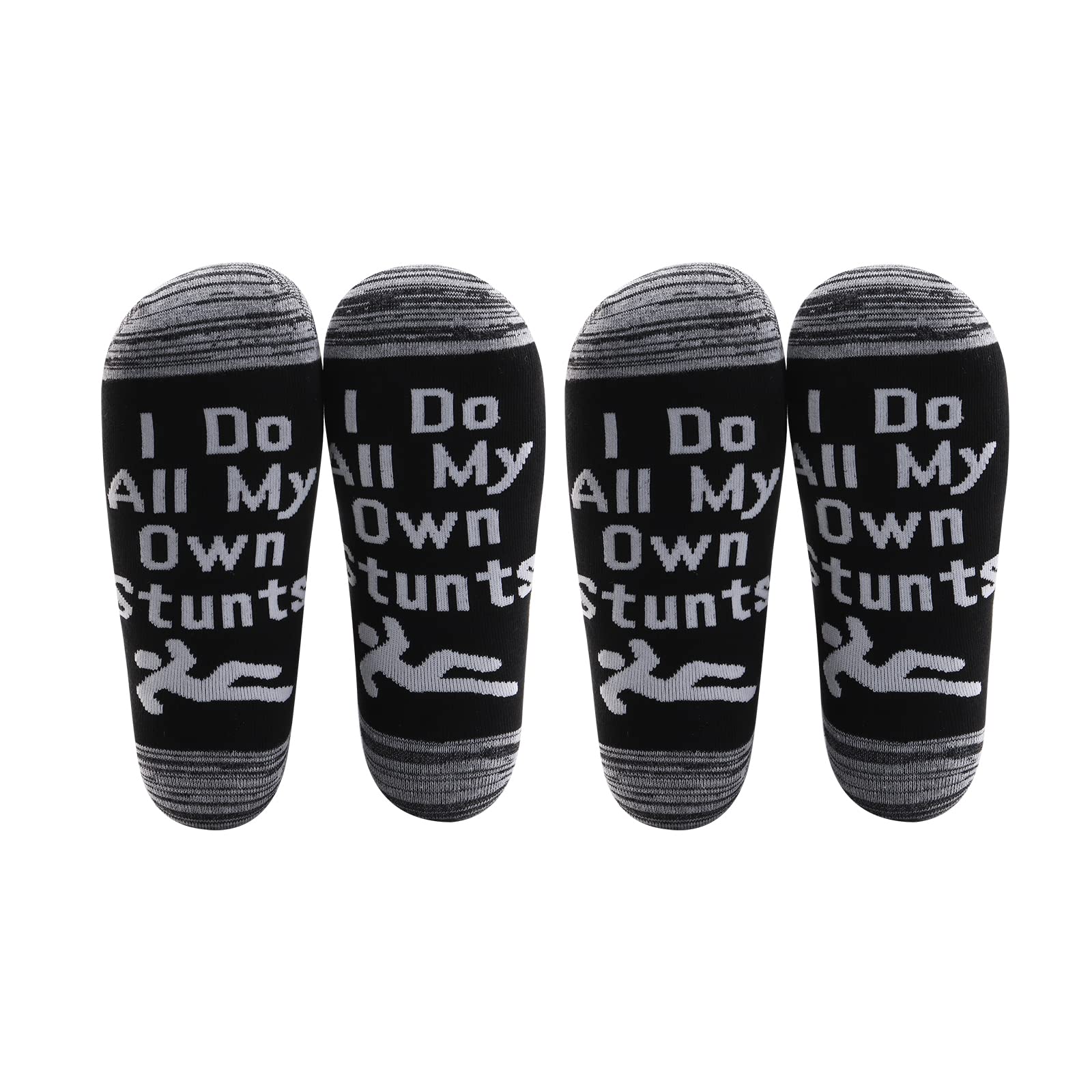 LEVLOBroken Bone Gifts I Do All My Own Stunts Cotton Men Crew Socks Injury Leg Stuntman Hospital Recovery Gifts