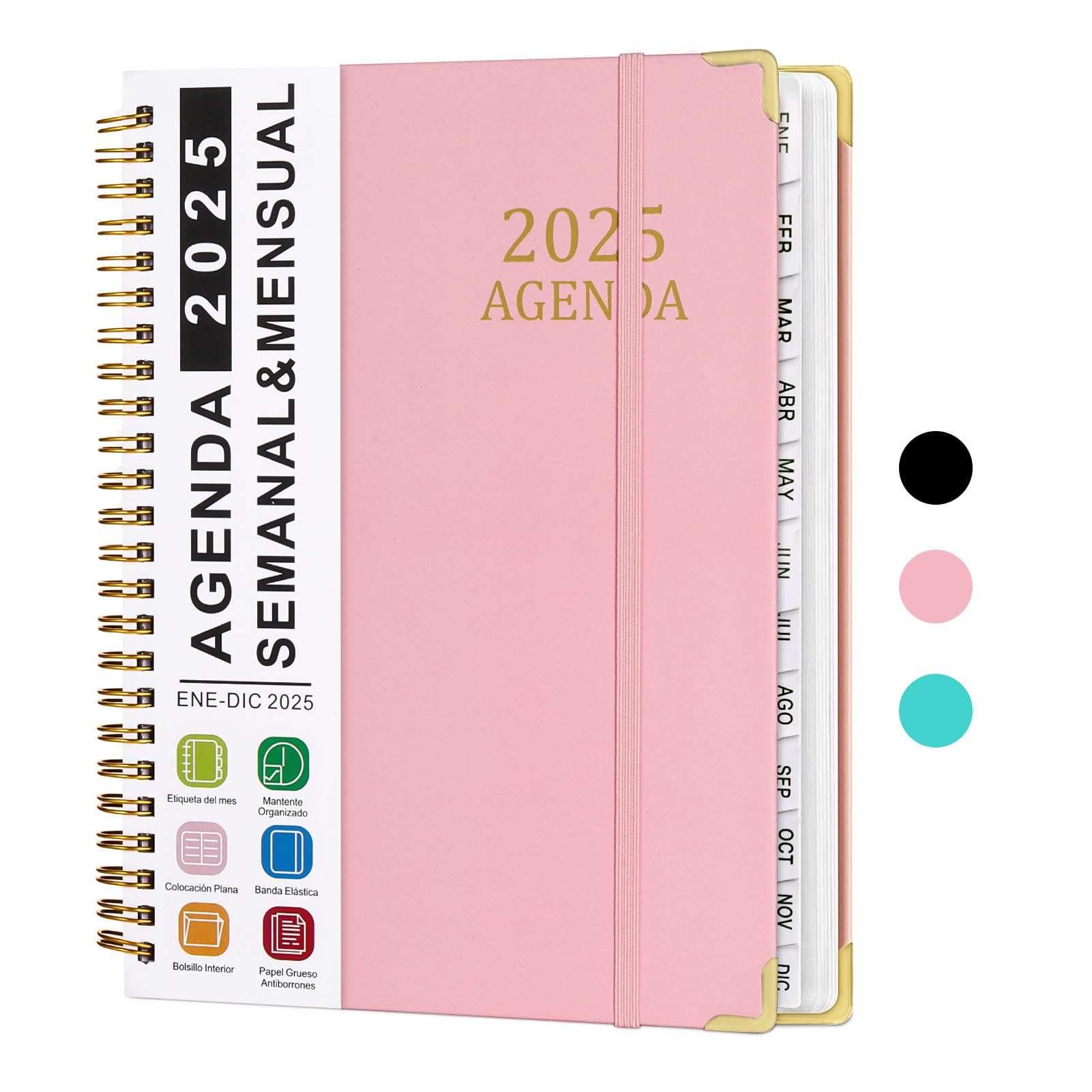 Agenda 2025 Semana Vista, A5 Agenda Español (lengua) Anillas Agenda Anual 2025 Enero a Diciembre 2025 Con Agendas 12 Meses Planificador Semanal de Citas 2025 Para Oficina Escuela Profesora Escribir