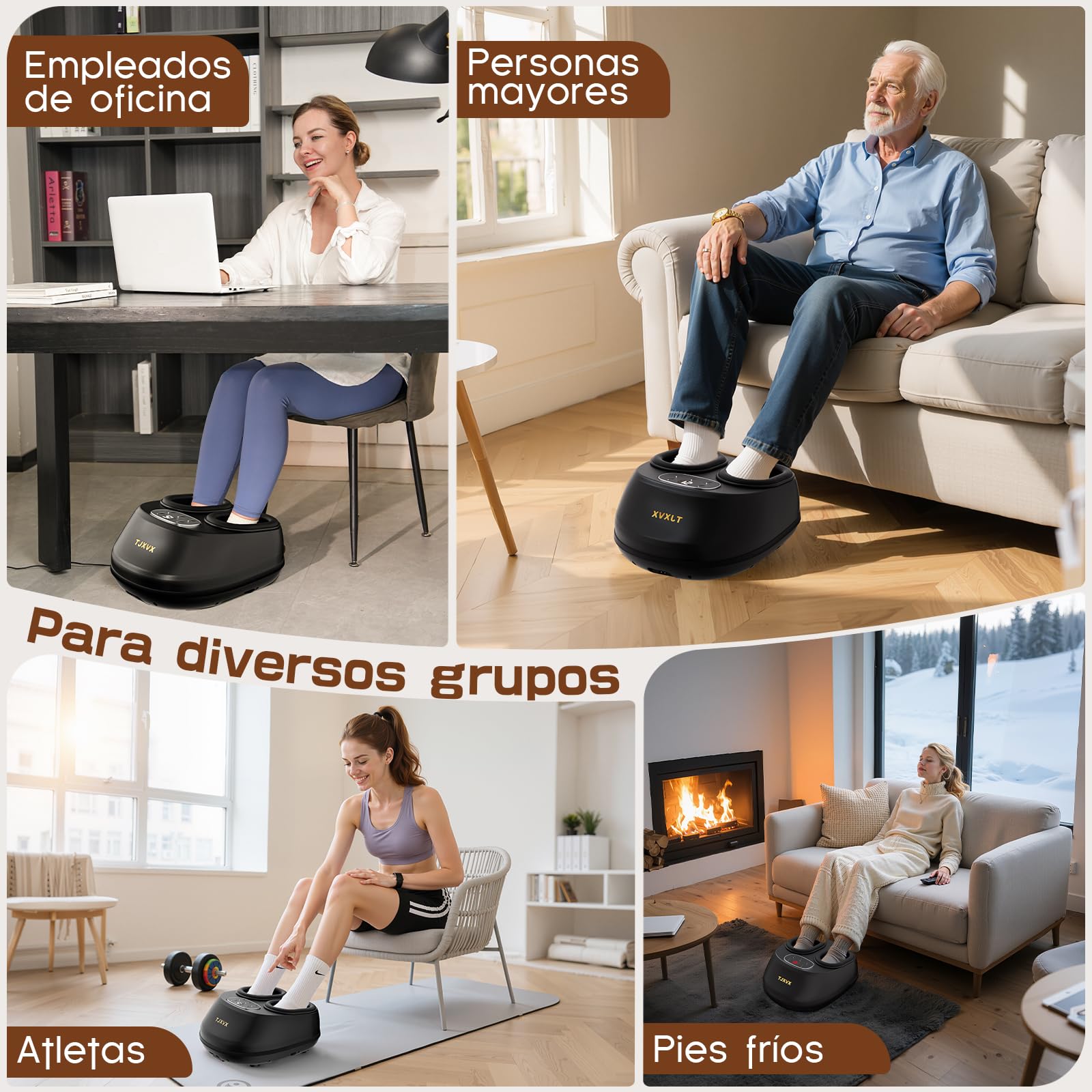 Masajeador de Pies Shiatsu con Calor y Compresión de Aire,Control Remoto | Múltiples Modos, hasta Talla EU 46, para Oficina y Hogar