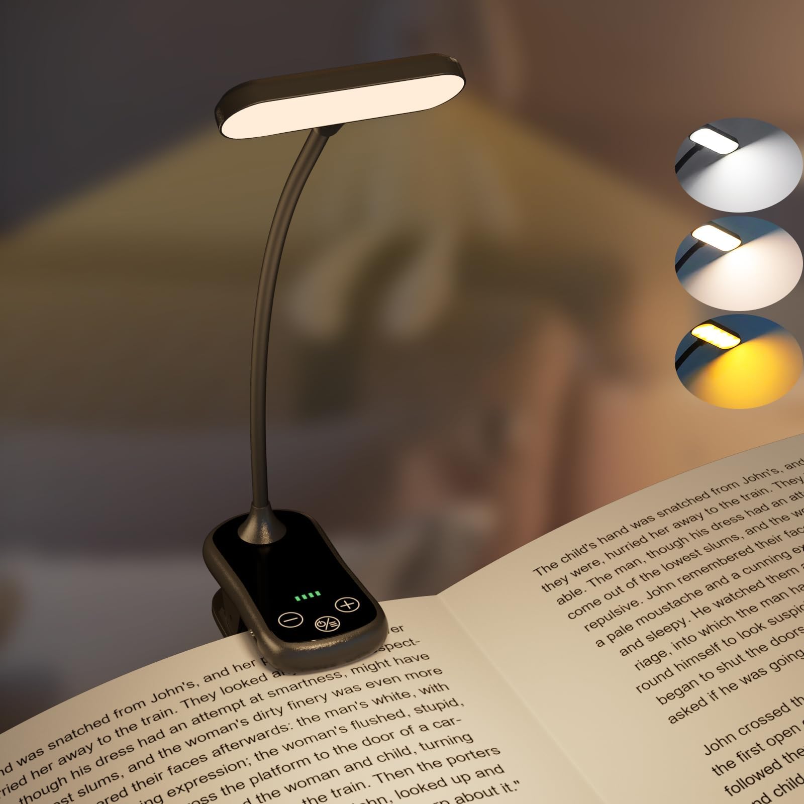 Glocusent Upgraded LED Neck Reading Light & Rotatable Book Light
