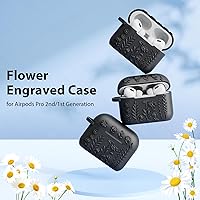 Vista 2 de AIRSPO Funda para Airpod Pro de 2ª Generación, Funda Protectora de Silicona Suave con Relieve Floral 3D con Kit de Limpieza para Apple Airpods Pro