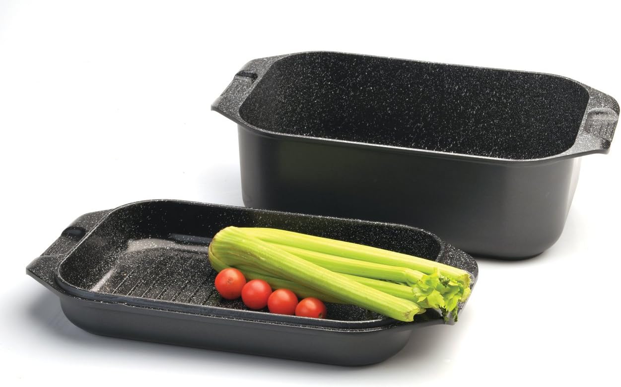 BergHOFF Scala Non-stick Roast Pan 17 Inches, Ferno-Green, Non-Toxic Coating, Matching Lid, Induction Cooktop Ready, 3-layer Base