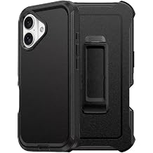 HIQUE Defense Case for iPhone 17,Protective Cell Phone Cover with Belt-Clip Holster,Military Grade 3 in 1 Heavy Duty Shockproof Drop Proof Dust Proof Phone Rugged Cover for iPhone 17 Black