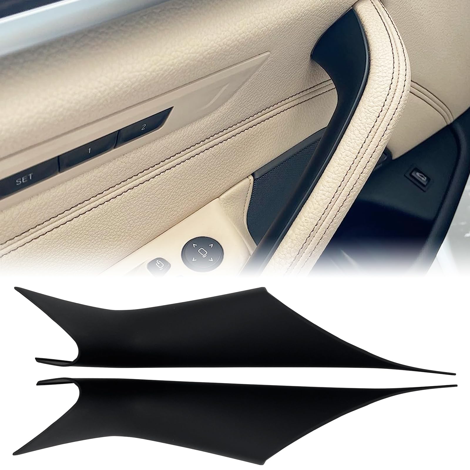 TENGBASE Bling Your Ride - Copri maniglie per porte compatibili con BMW Serie 5 G30 G31 modelli 2017-2022, aggiorna i tuoi interni con 2 coperture per maniglie interne (nero opaco)