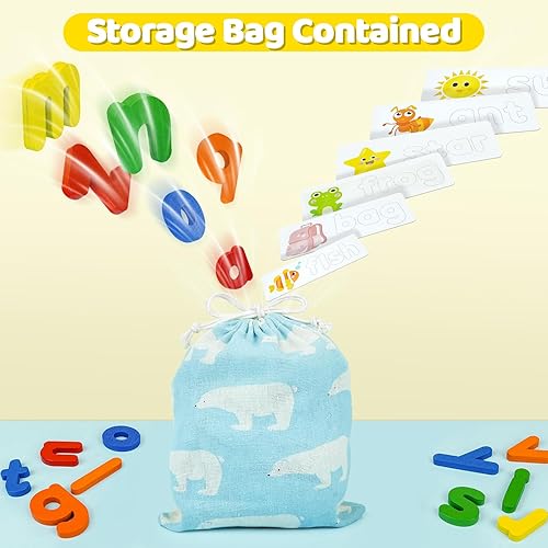 Miniatura 5 de BEESTECH Juguetes educativos de aprendizaje del alfabeto ABC para niños de 2, 3, 4, 5 años, rompecabezas de madera, tarjetas didácticas, actividades