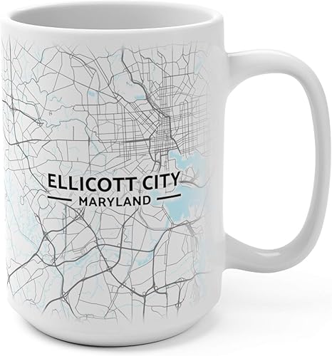 Ellicott City, Maryland MD Map Mug (15 oz)