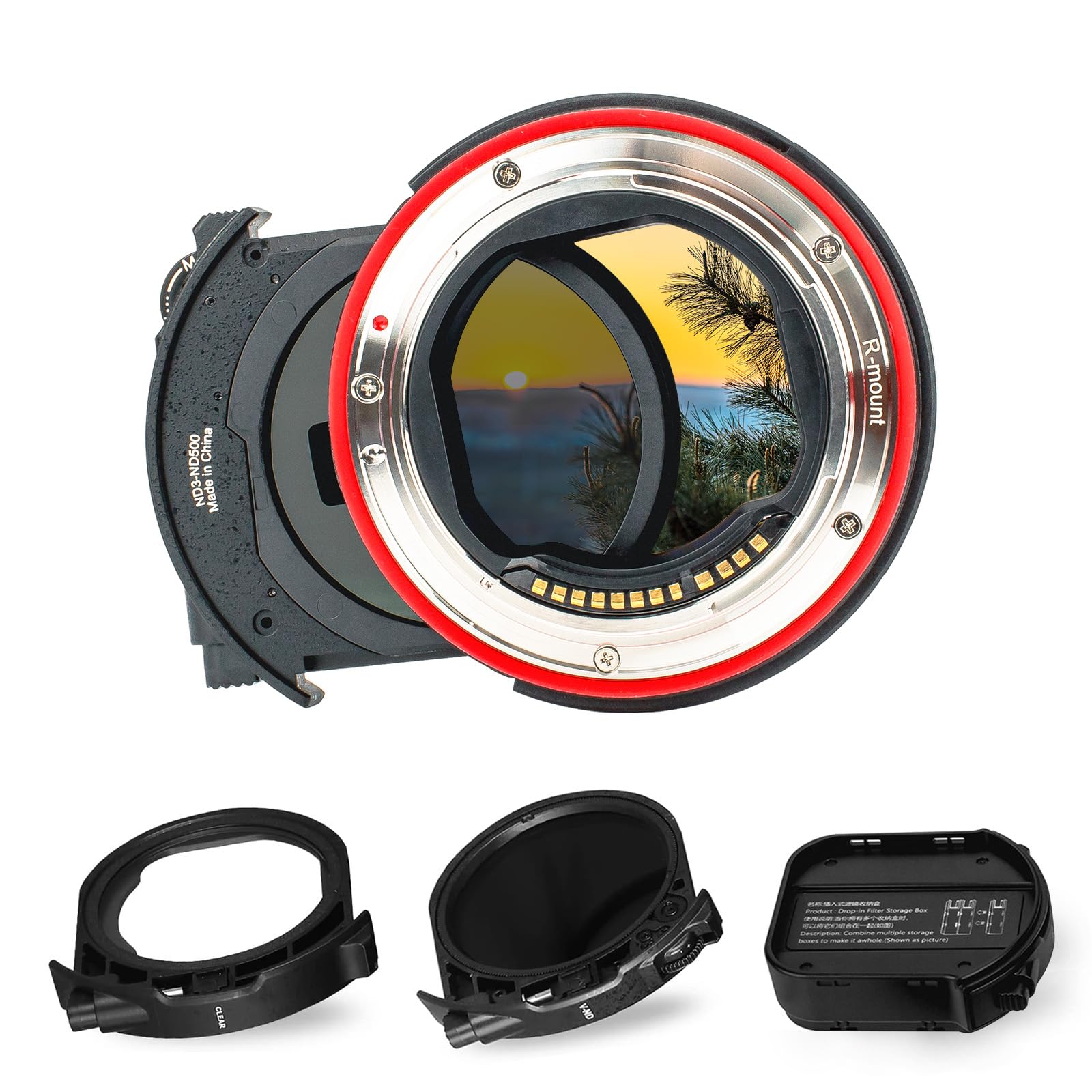 MERIKEA MR-EFTR-C VND Drop-in Filter Auto-Focus Mount Lens Adapter for Canon EF to EOSR with Variable ND Filter and UV Filter for EOS R R5 R6 RP R7 R10 C70 Cameras