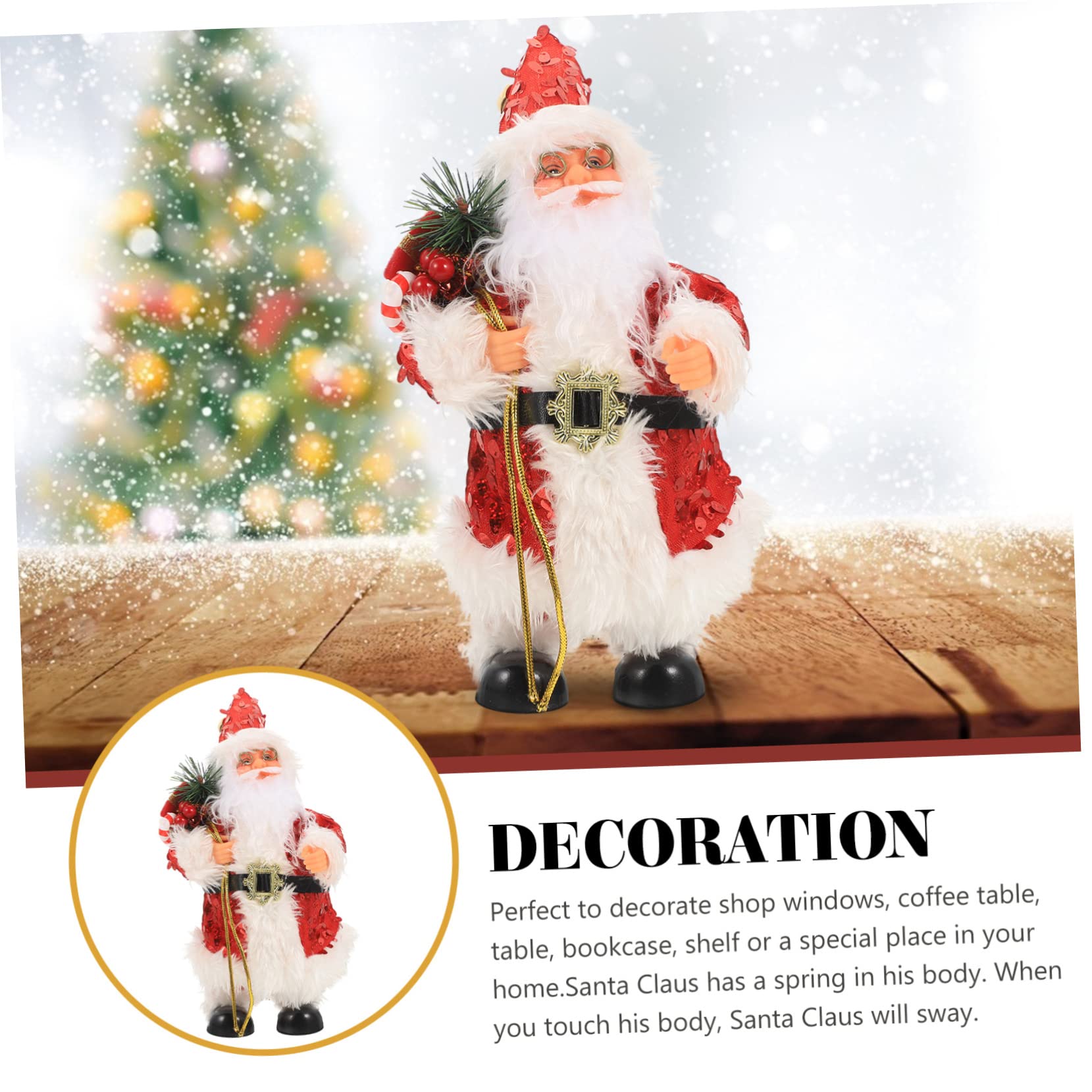 Cabilock 2 Pezzi Babbo Natale Peluche Pupazzo Di Neve Giocattoli Gonfiabili Figurina Ornamenti Renna Natale Decorazioni Natalizie Ornamento Di Natale In Piedi Figura Di Babbo Natale Figura