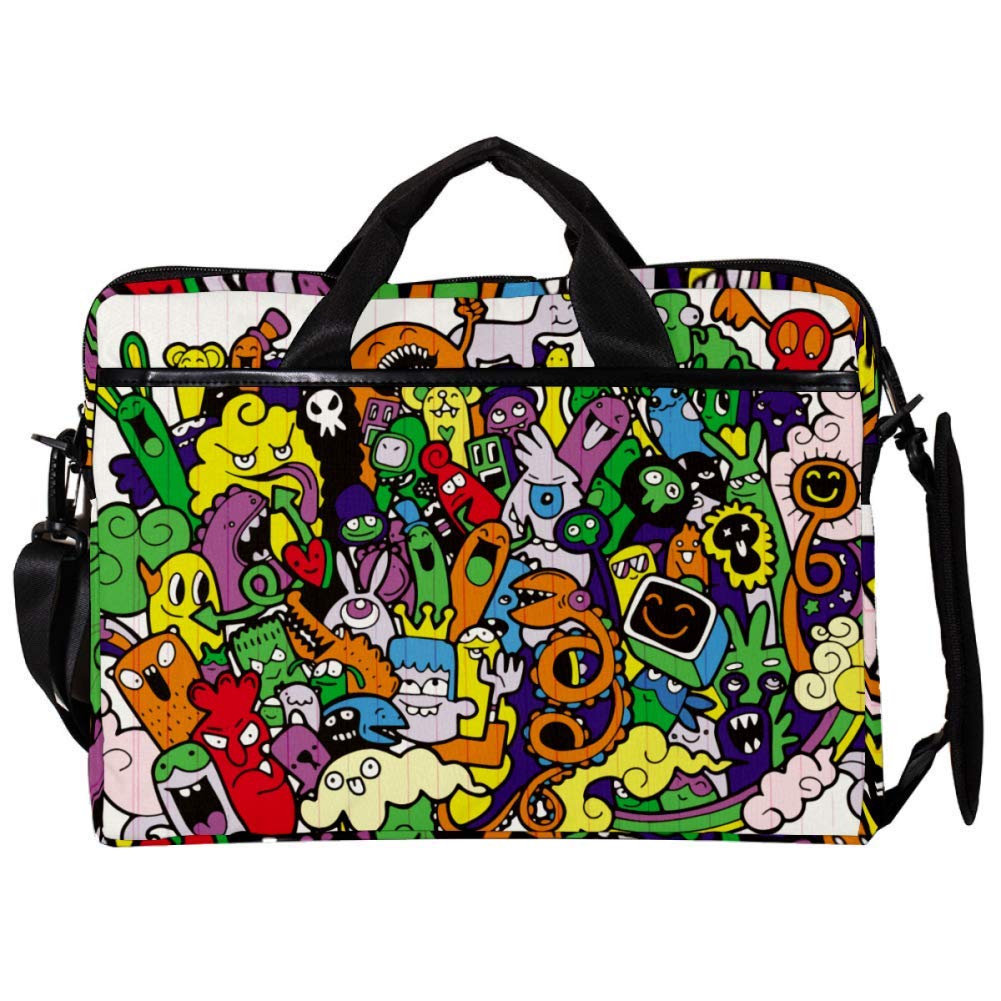 Maletín bandolera para portátil de 14 pulgadas: protege tu PC con diseño Graffiti 6