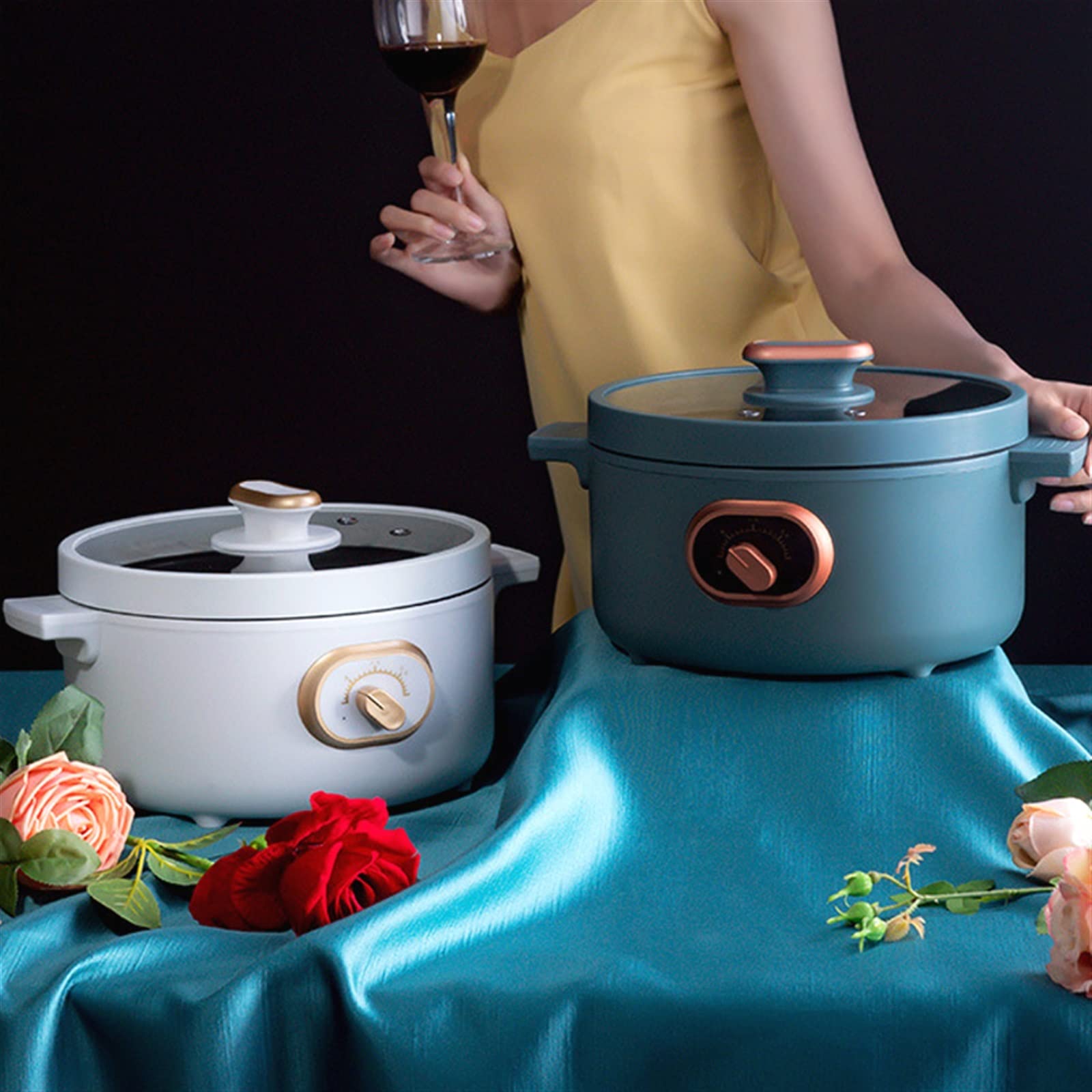 Olla Grande para Sopa, Estufa eléctrica, Tipo de Mesa, Olla Caliente multifunción, Olla de Cocina portátil, Horno de Calentamiento rápido, Placa de Hierro para Asar, Olla para Barb