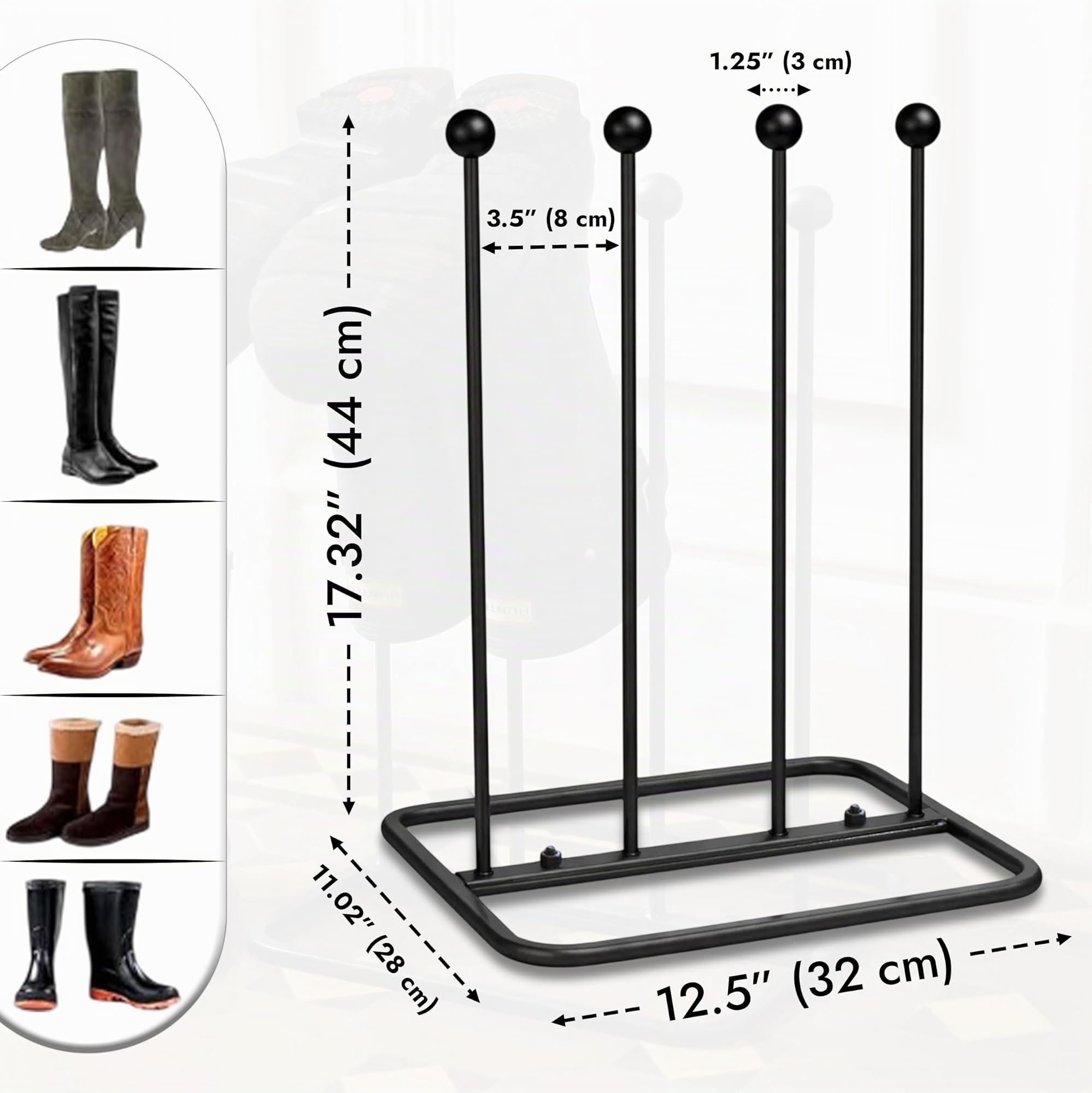 ARSUK Robusta Ghisa per Esterni Scaffali Portascarpe e Raschietto per Scarpe, Scarpiera, Scatole per Portapacchi Welly, Supporto per Stivali Alti e Piccolo Wellington