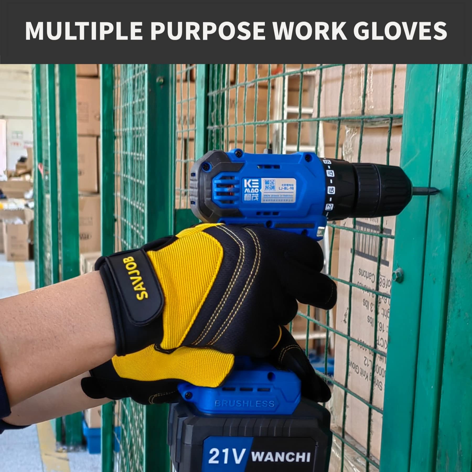 Guantes de jardinería resistentes a las espinas y a la perforación con asa, guantes de jardinería para mujer, guantes de trabajo de cuero, regalos (guantes de trabajo amarillos, talla XL)