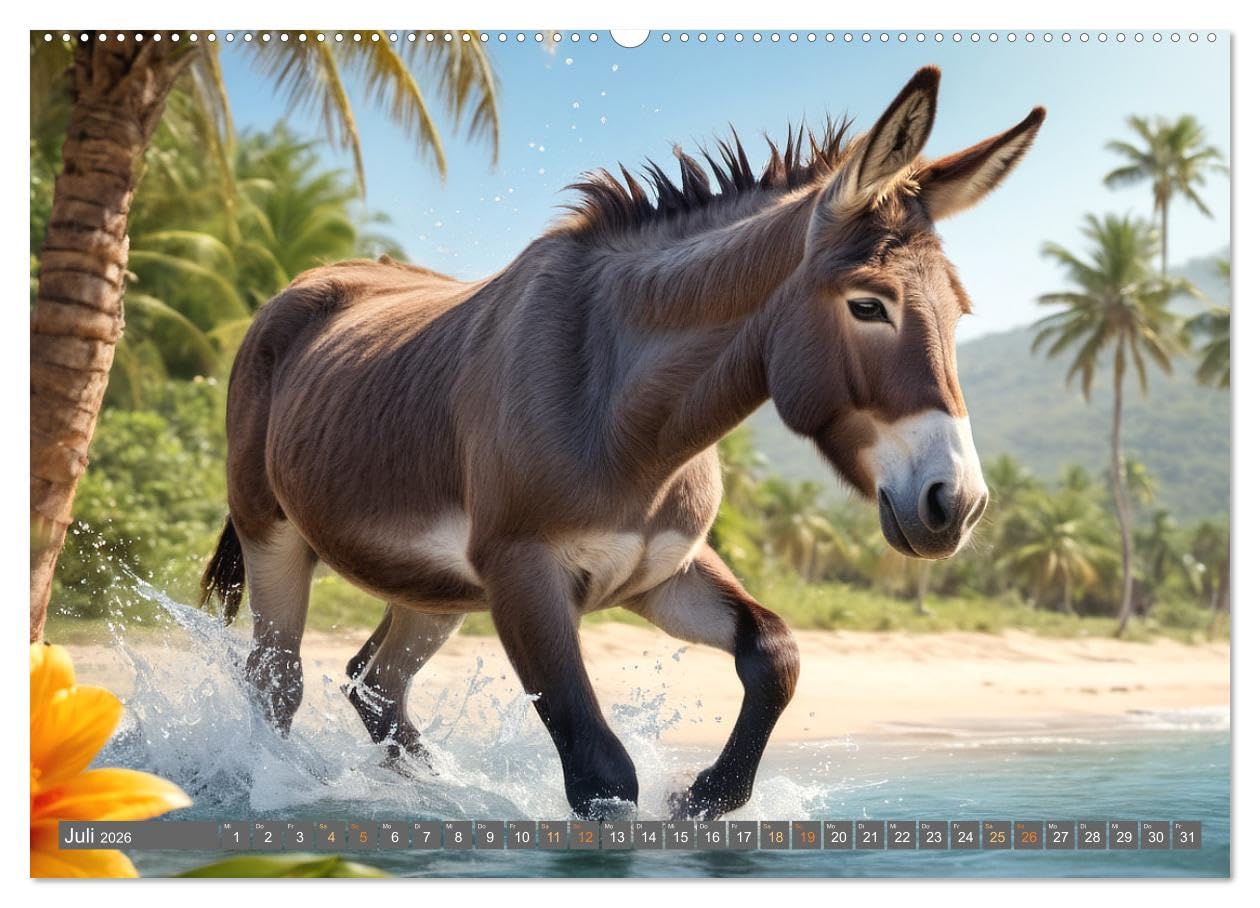Eselträume (hochwertiger Premium Wandkalender 2026 DIN A2 quer), Kunstdruck in Hochglanz: Wunderschöne Eselmotive (CALVENDO Tiere)
