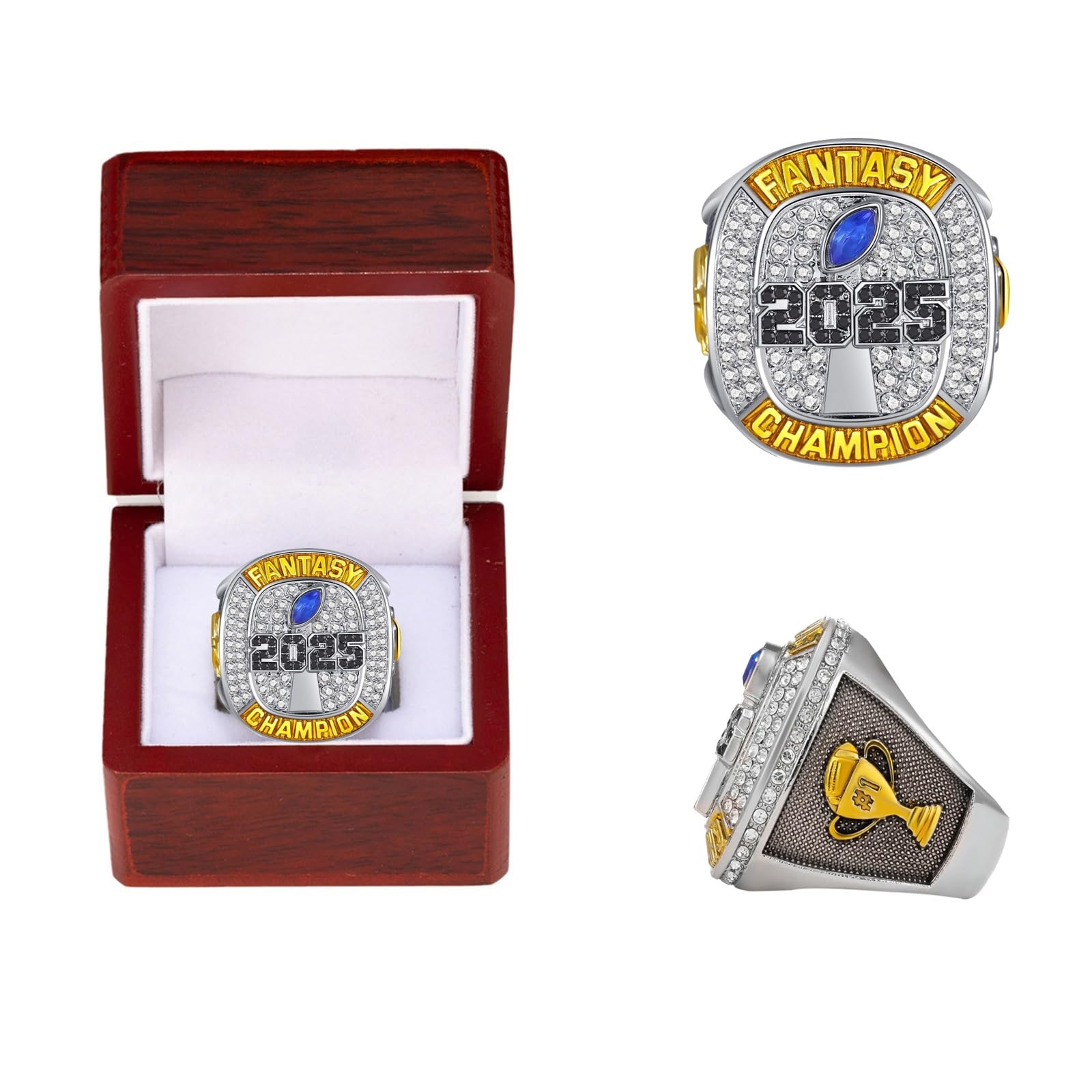 Anillos de fútbol de fantasía 2025 Objetos de colección Anillos de Campeonato (10)