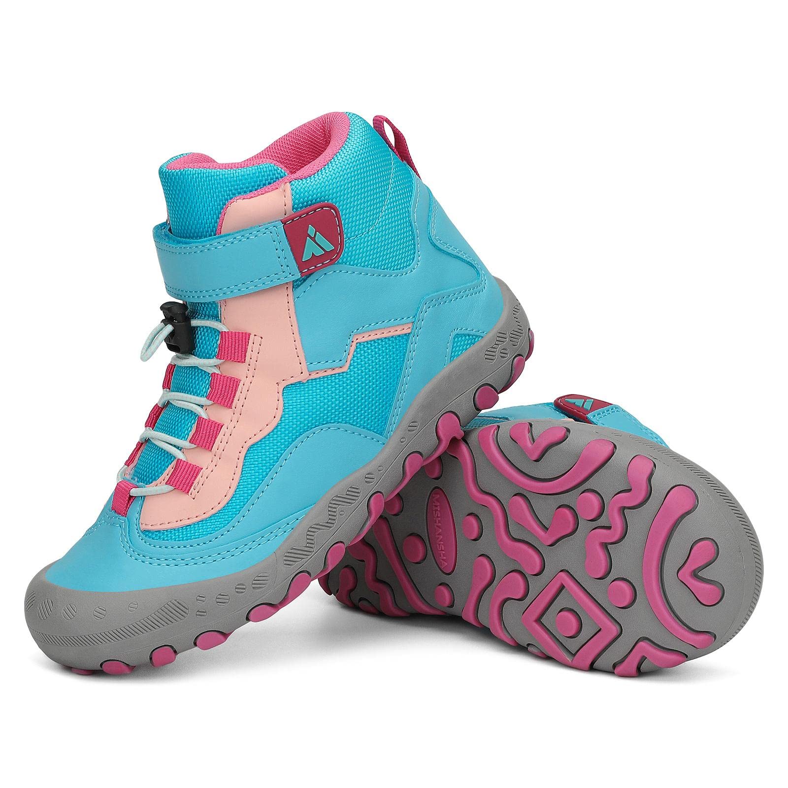 Mishansha Botas de Senderismo Niño Niña Zapatos de Trekking Antideslizante Ligero Zapatillas de Montaña Cómodos Exterior, Cielo Azul 38 EU