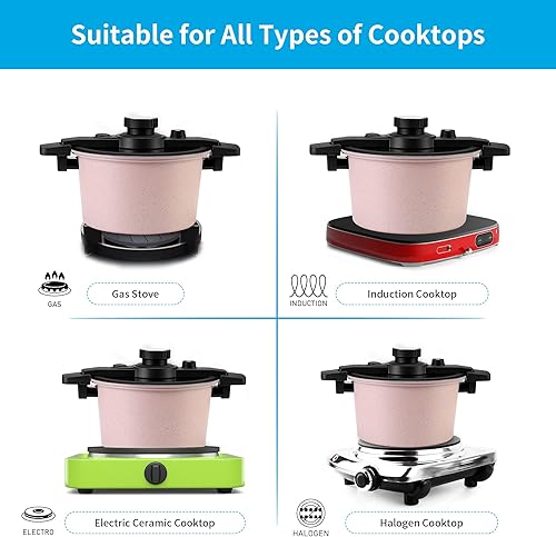 Miniatura 6 de TONLEA Olla a presión de 6 cuartos de galón lata a presión con tapa de vidrio de funcionamiento con una sola mano olla a presión de 2-5 KPa más