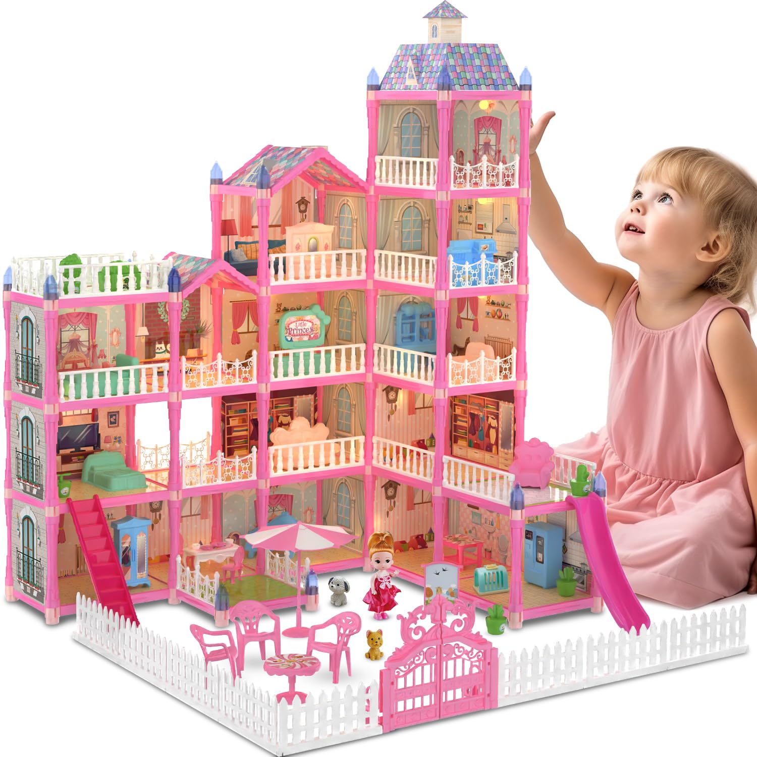 Amazon.com: 15 Rooms Doll House for Kid, 374Pcs Play Castle