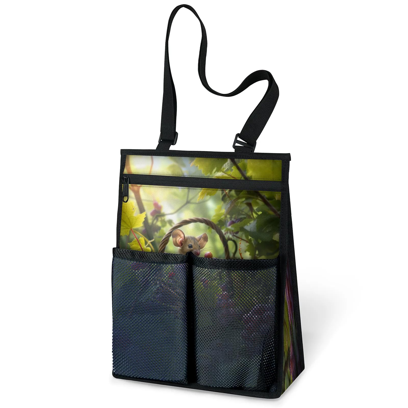 Ourtheme Mouse Forest Berries Portable Shower Bag for Travel Gym Camp Beach Tote Shower Caddy Bags Hanging Toiletry