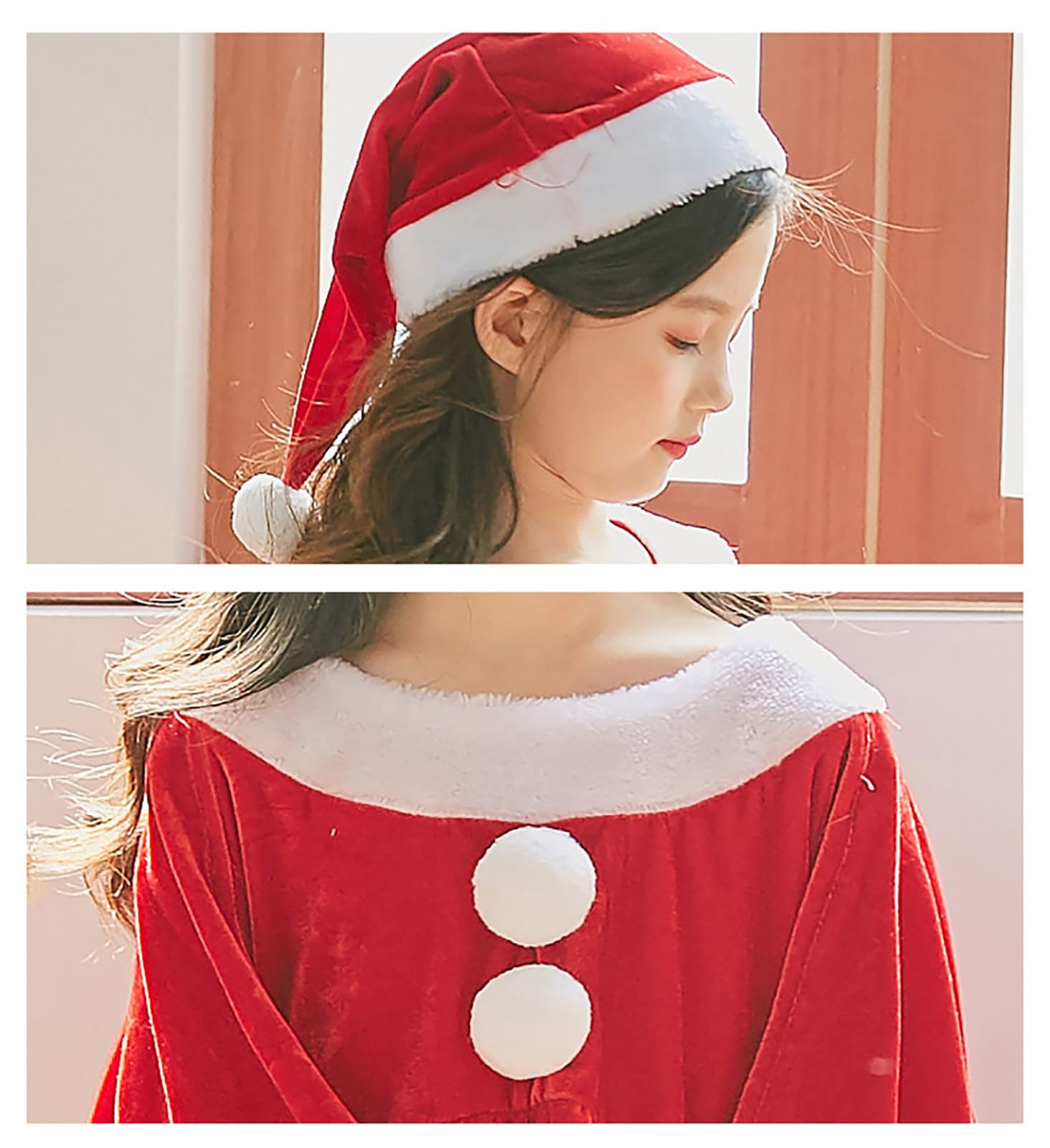 Girls' Christmas Clothing, Christmas Long Sleeved Shawls and Hats, Cute Winter Christmas Clothing