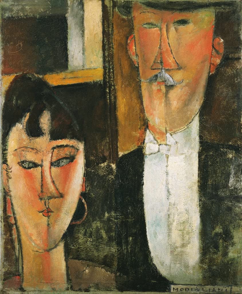 Tableau toile Les mariés de Modigliani : peinture décorative premium - 5