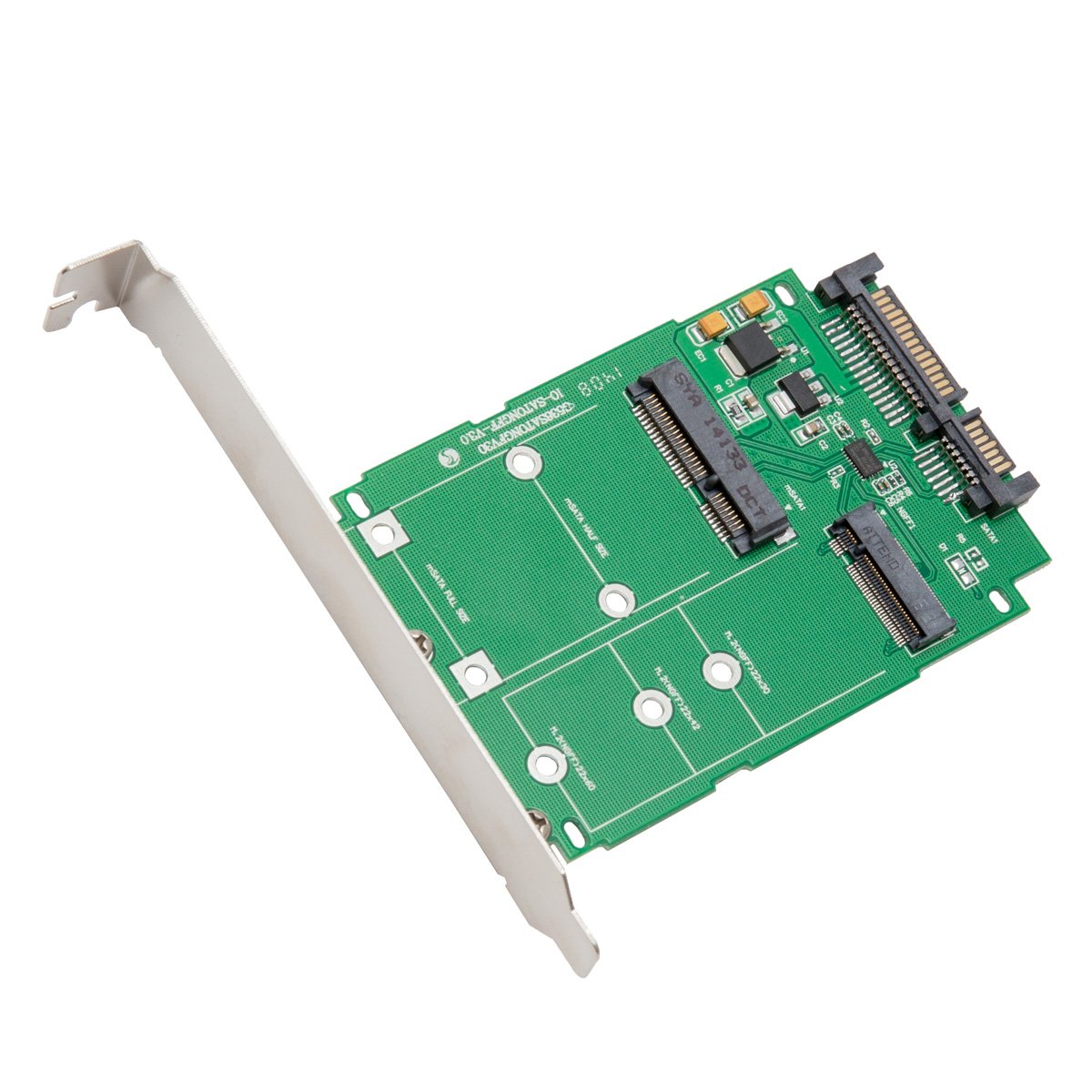 M.2 B-Key SATA or Mini-SATA mSATA SSD to SATA III 2.5 Adapter, Convert mSATA or M.2 SATA SSD to a 2.5" Drive PCI Mount SI-ADA50067