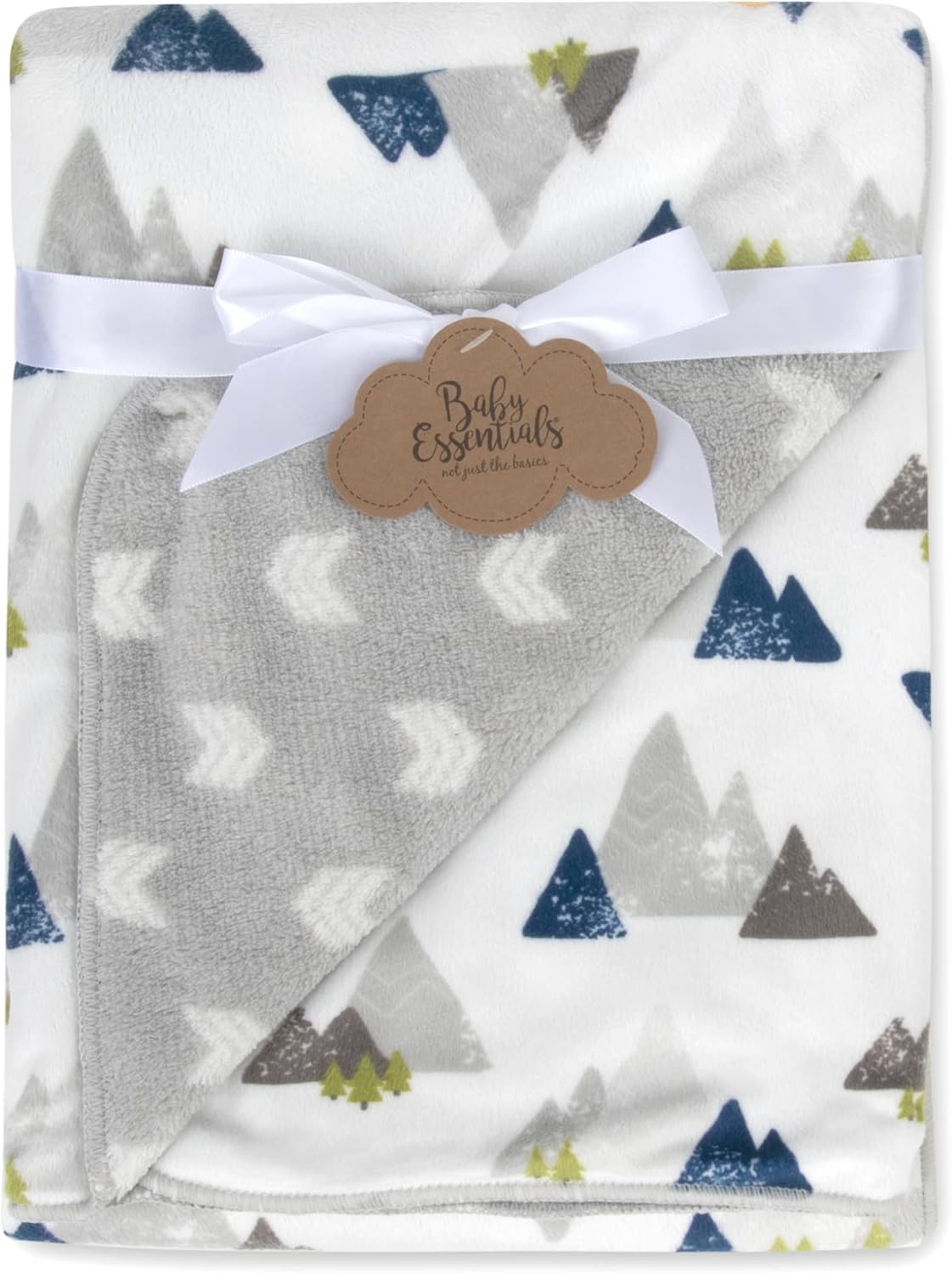 Sherpa Fleece Baby Blankets for Boys and Girls – Colorful, Reversible Baby Blankets for Newborns, Infants, Toddlers, and Nursery (Mountains & Arrows)