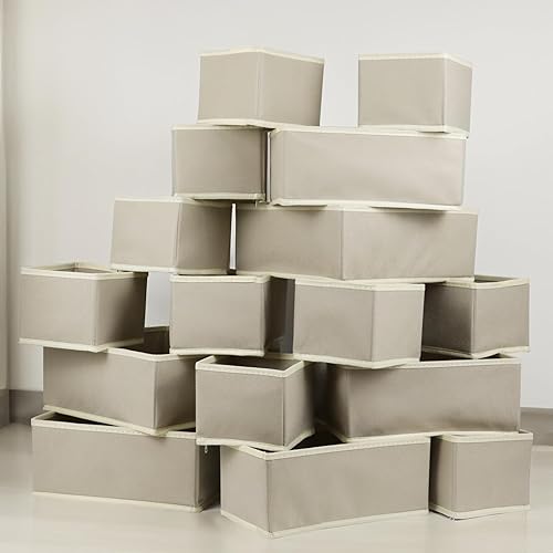 Miniatura 6 de Paquete de 16 organizadores de cajones de ropa, organizador de cómoda de tela plegable, organizador de armario y caja de almacenamiento para ropa