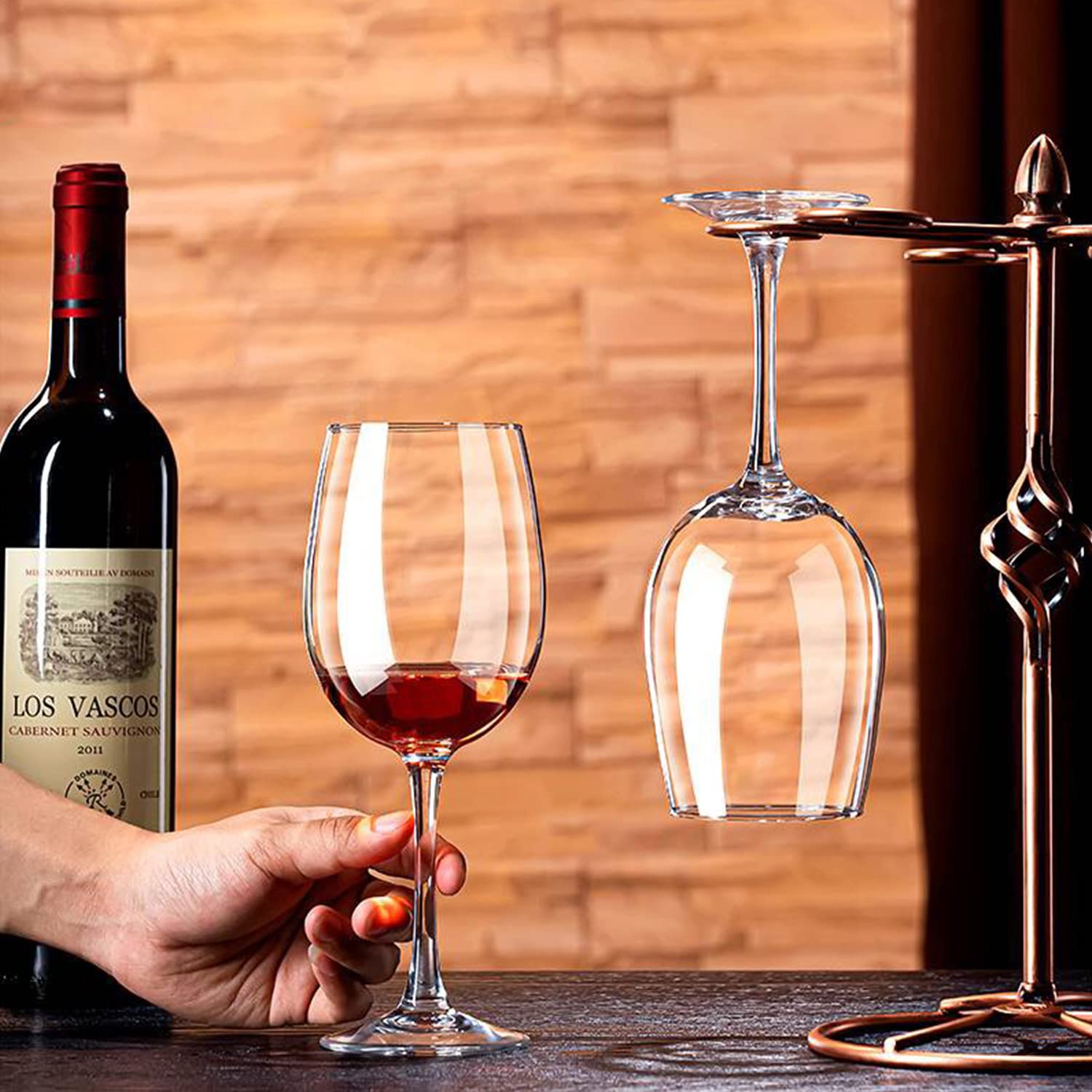 Red Wine Glasses Set - 6 Crystal Glasses -5