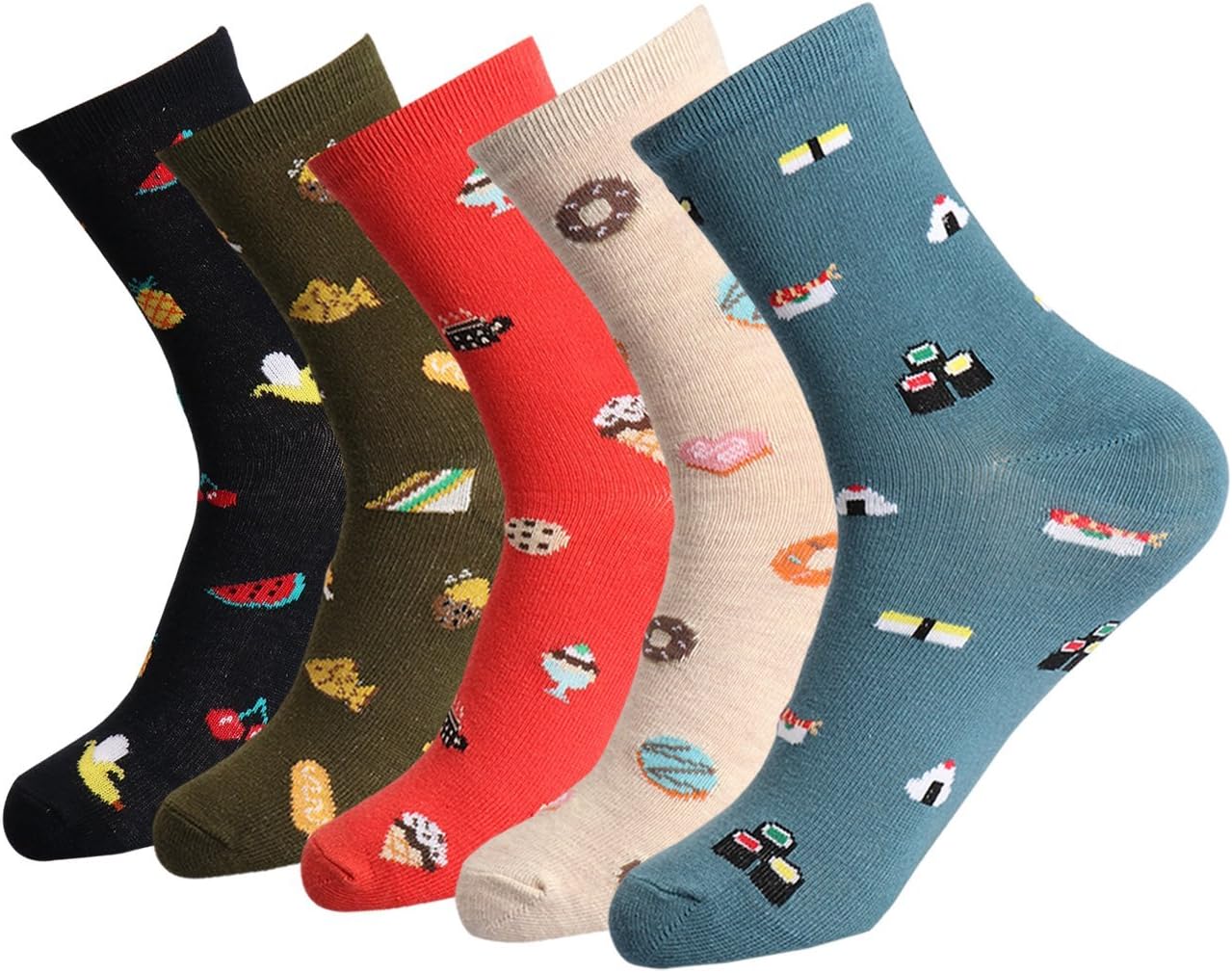 Women's Novelty Casual Cute Colorful Funny Patterned Cotton Crew Dress Socks