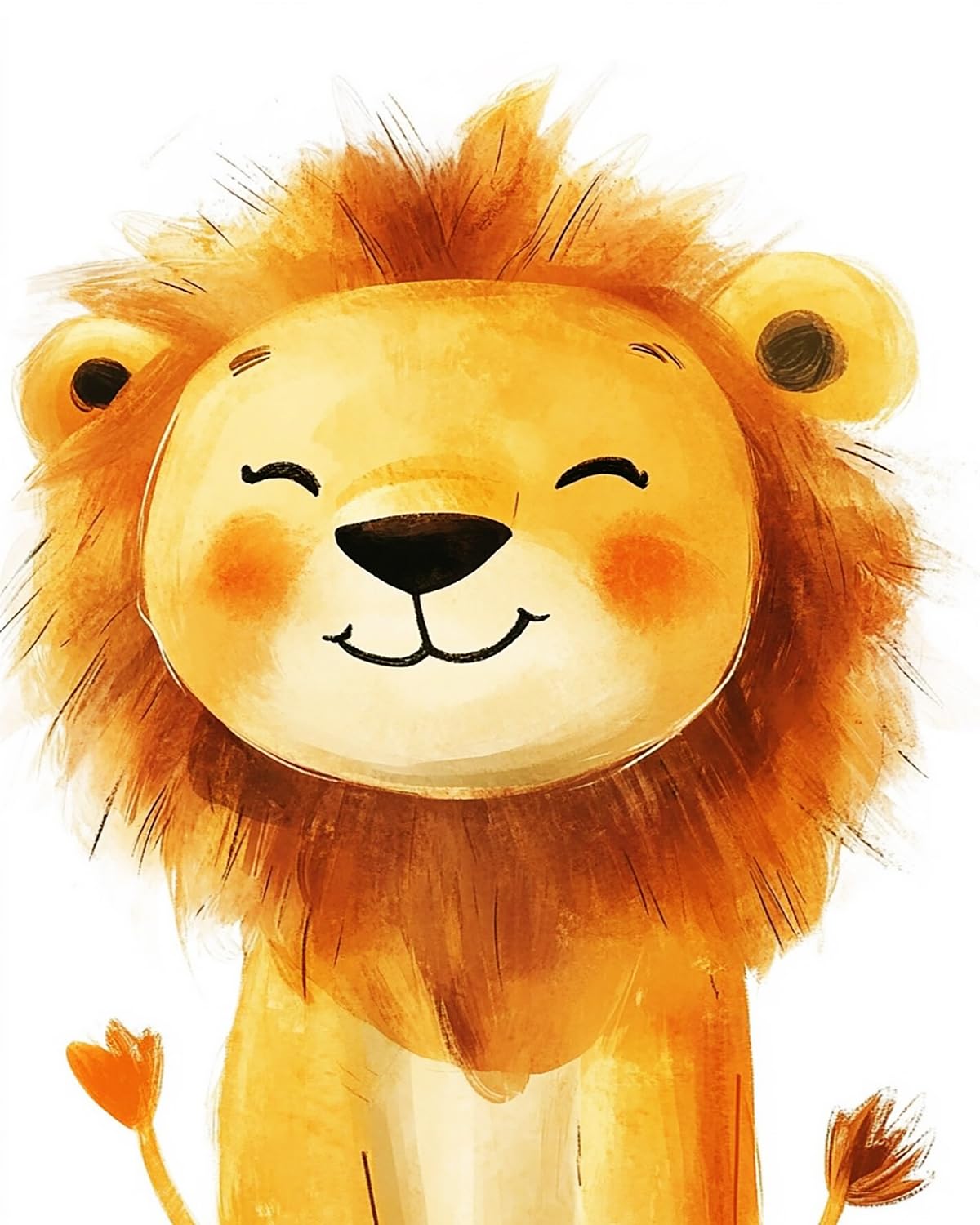 Liubaishi Multicolour Paint By Numbers For Adults, Diy Acrylic Painting Kit, Smiling Little Lion, 40X50 Cm Canvas