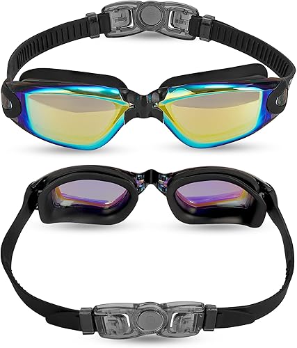 Miniatura 2 de Paquete de 2 gafas de natación para niños, gafas de natación para niños pequeños y jóvenes de 3-86-14, gafas de piscina antivaho para niños y niñas
