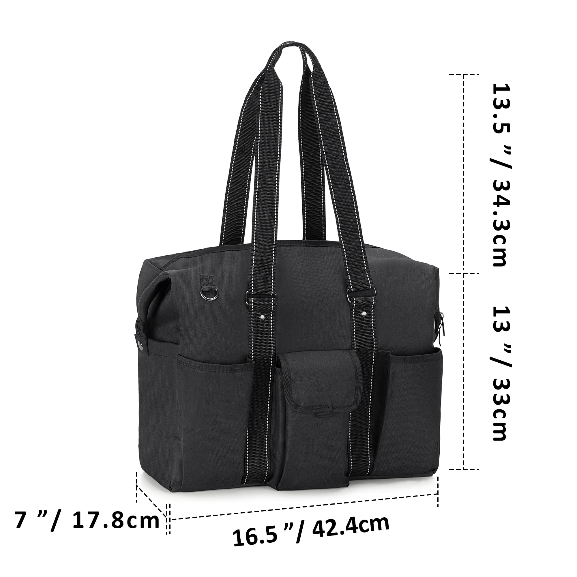Damero Bolsa de Trabajo para Enfermera, Negro (Solo Bolsa) | Bolsa de Utilidad para Portátil de Enfermera para Llamadas a Domicilio, Mujeres, Suministros Médicos