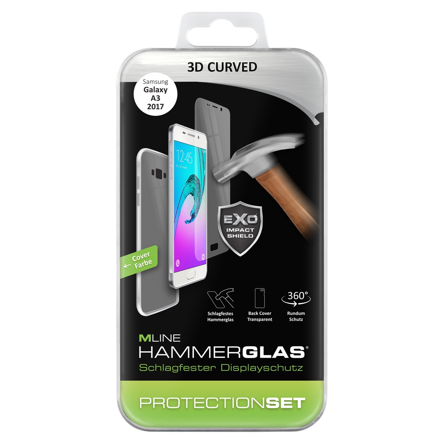 Mline Protection Set 3D Curved for Samsung Galaxy A3 2017